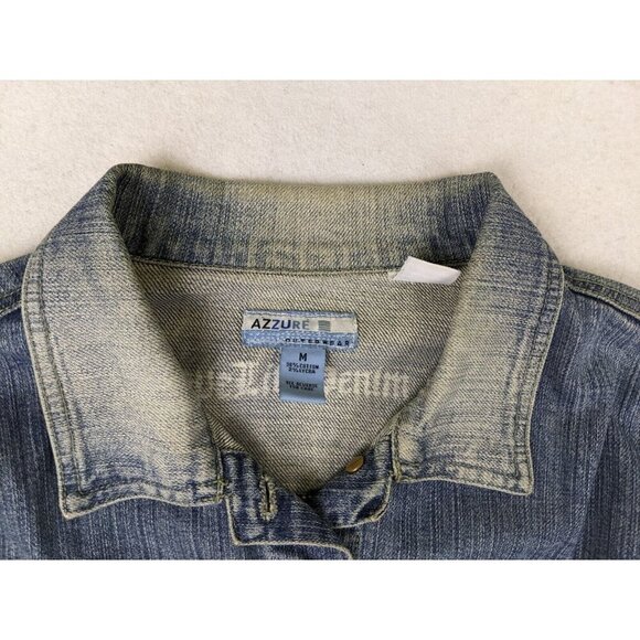 AZZURE - WOMEN'S DISTRESSED DENIM JACKET - SIZE M - Picture 6 of 8